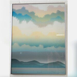 Post Modern Framed Poster Mid-Century Sunset Art